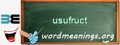 WordMeaning blackboard for usufruct